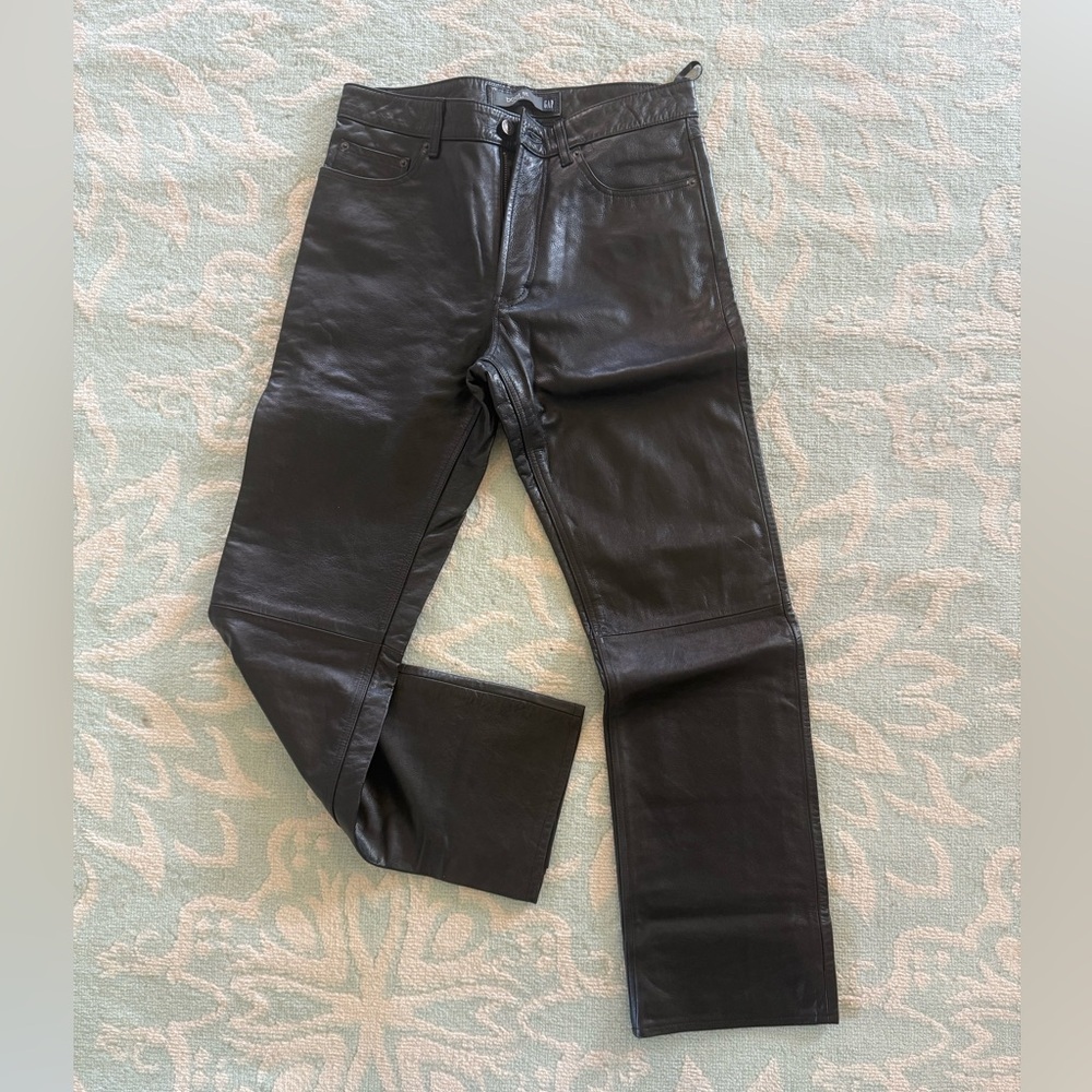 Men's Vintage GAP Black Leather Bootcut Jeans NWOT